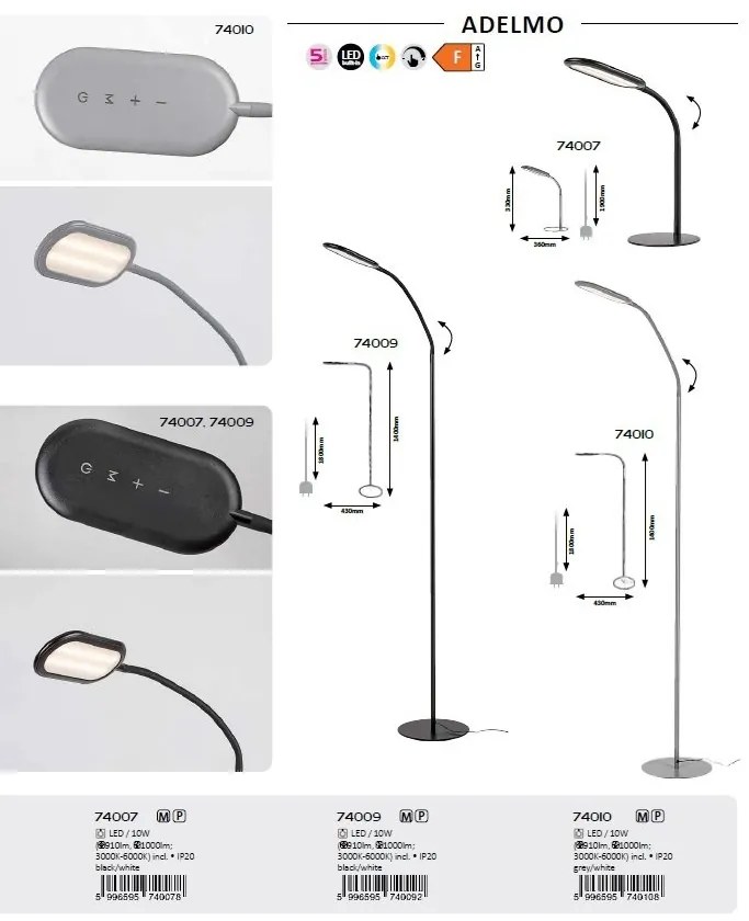 Lampa LED de birou stil minimalist Adelmo
