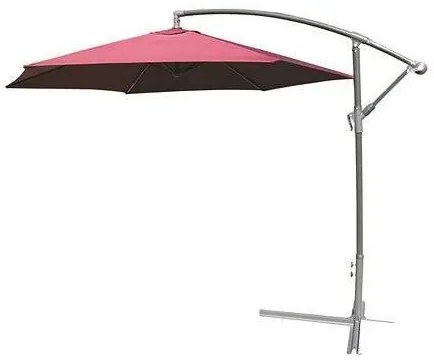 Umbrela gradina/terasa, articulatie tip banana, bordo, 300 cm, Victoria