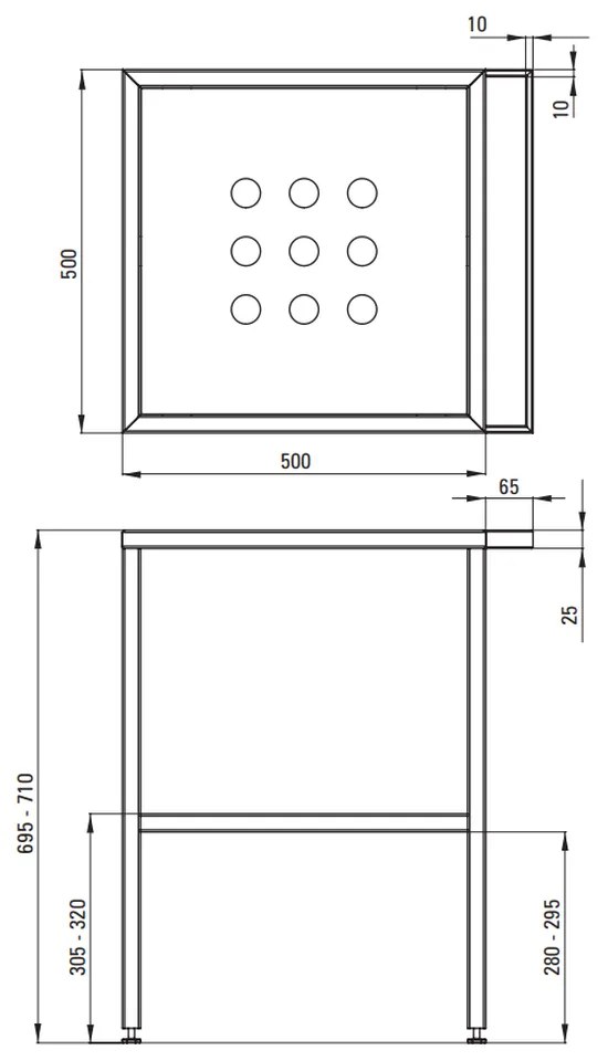 Set consola baie neagra Deante Temisto cu lavoar inclus 50 cm 565x500 mm