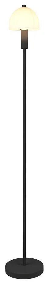 Lampadar negru cu abajur din sticlă (înălțime 120 cm) Glenn – Trio