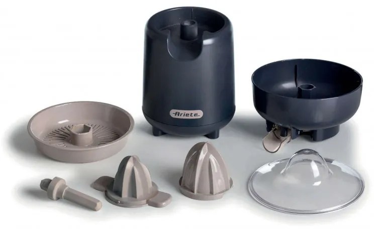 Storcator electric pentru citrice Ariete BREAKFAST 0417/00, 40W, Capac, 2 conuri detasabile, Orificiu cu deschidere si inchidere, Gri inchis