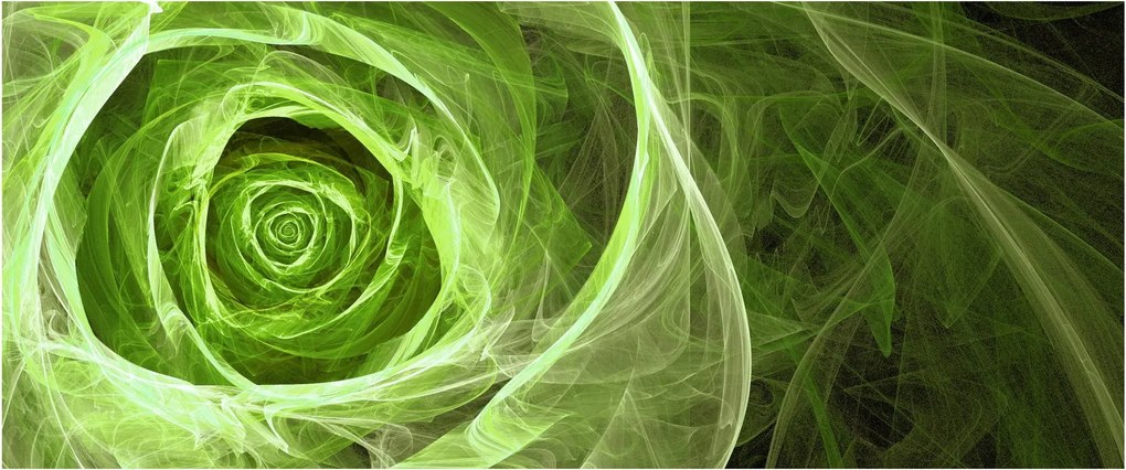 Tablou - Abstract Rose Green (120x50 cm)