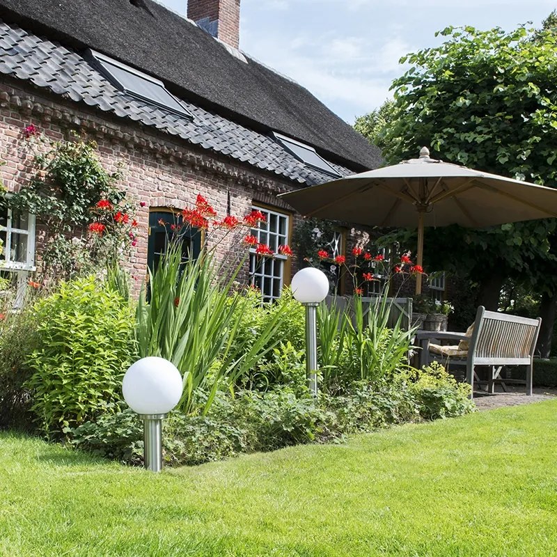 Lampă modernă de exterior cu stâlp din oțel inoxidabil 100 cm - Sfera