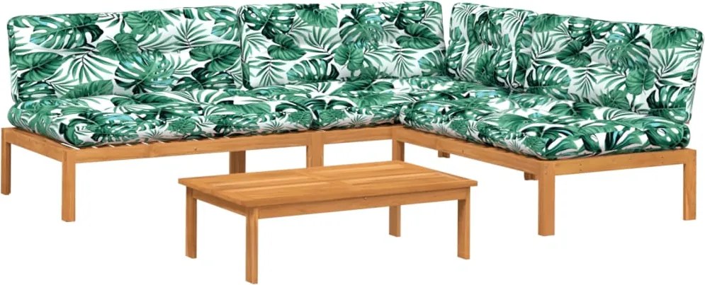 vidaXL Set canapele de grădină cu perne din paleți 4 piese lemn acacia