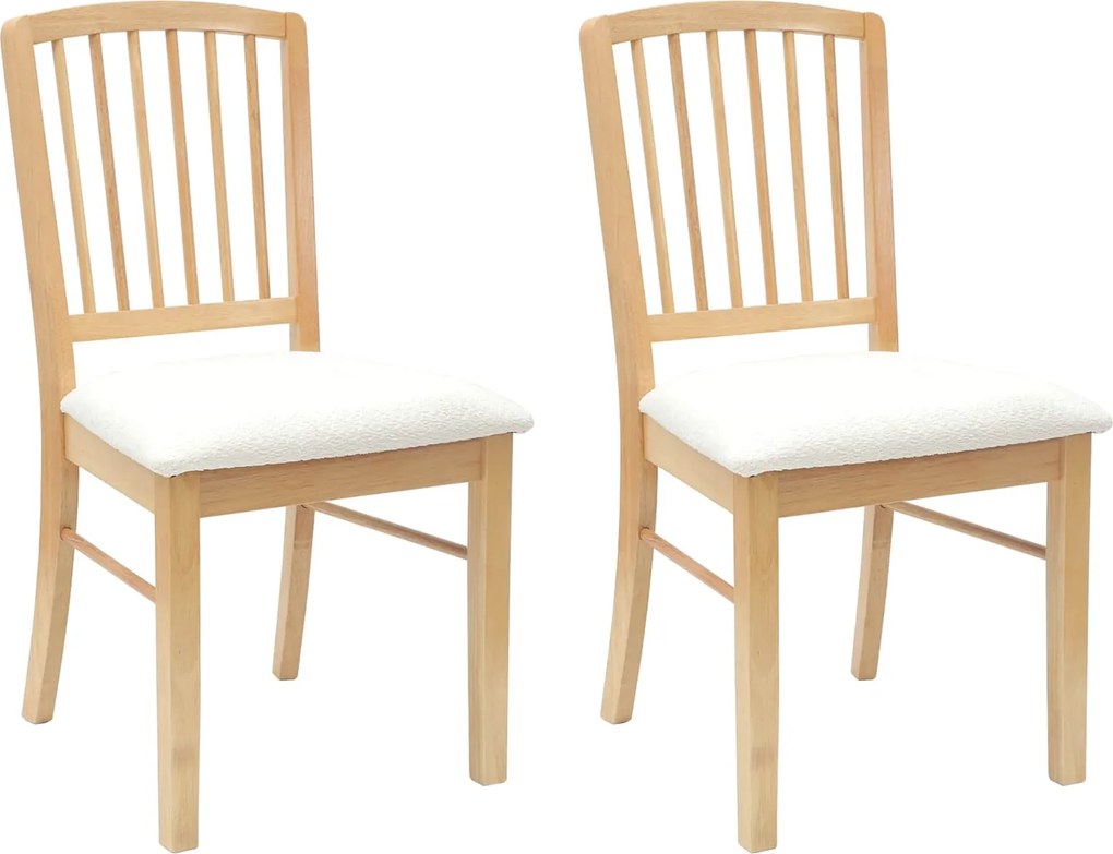 vidaXL Scaune de dining 2 pcs natural 50 x 52,5 x 91 cm
