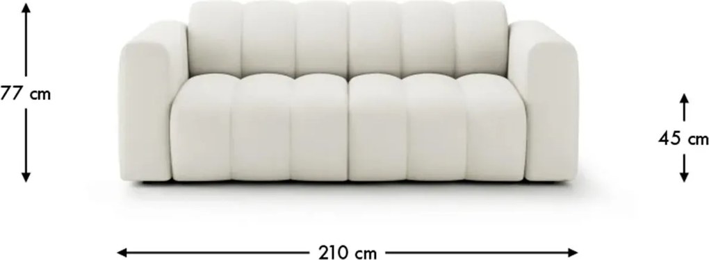 Canapea lemn masiv Bummel, 210 × 97 × 77 cm