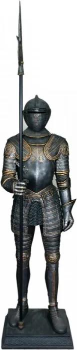 Statueta Cavaler Medieval cu Lance - marime naturala - 185 cm