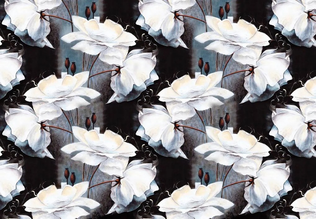 Fototapet - Ornament floral - închis (254x184 cm)