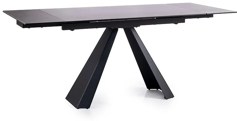 Masa extensibila Salvadore Ceramic II CORSO GREY/negru mat L120-180 cm