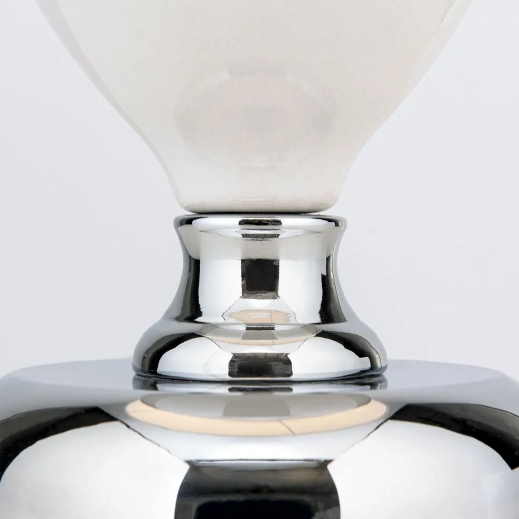 Veioza/Lampa de masa design elegant OVUM alb/crom