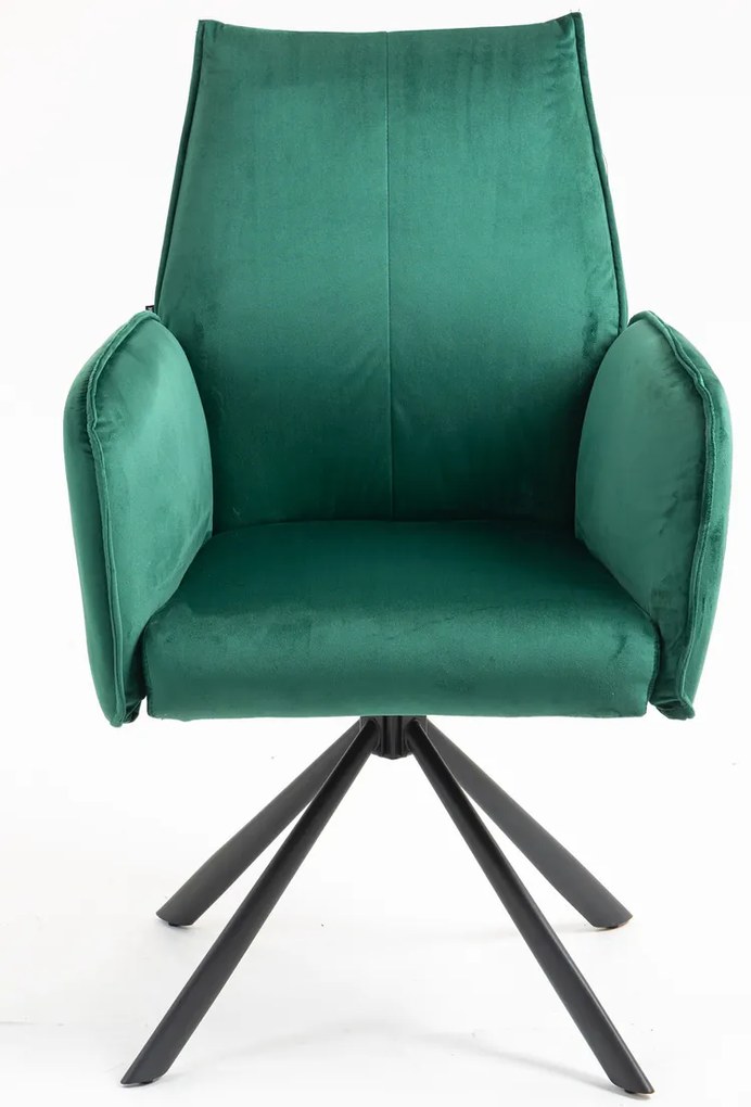 HR280 BAZĂ STEA Scaun Verde din Catifea cu Bază Neagră