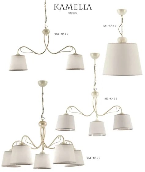Jupiter 1353 - KM 3 E - Candelabru KAMELIA 3xE27/60W/230V pe lanț