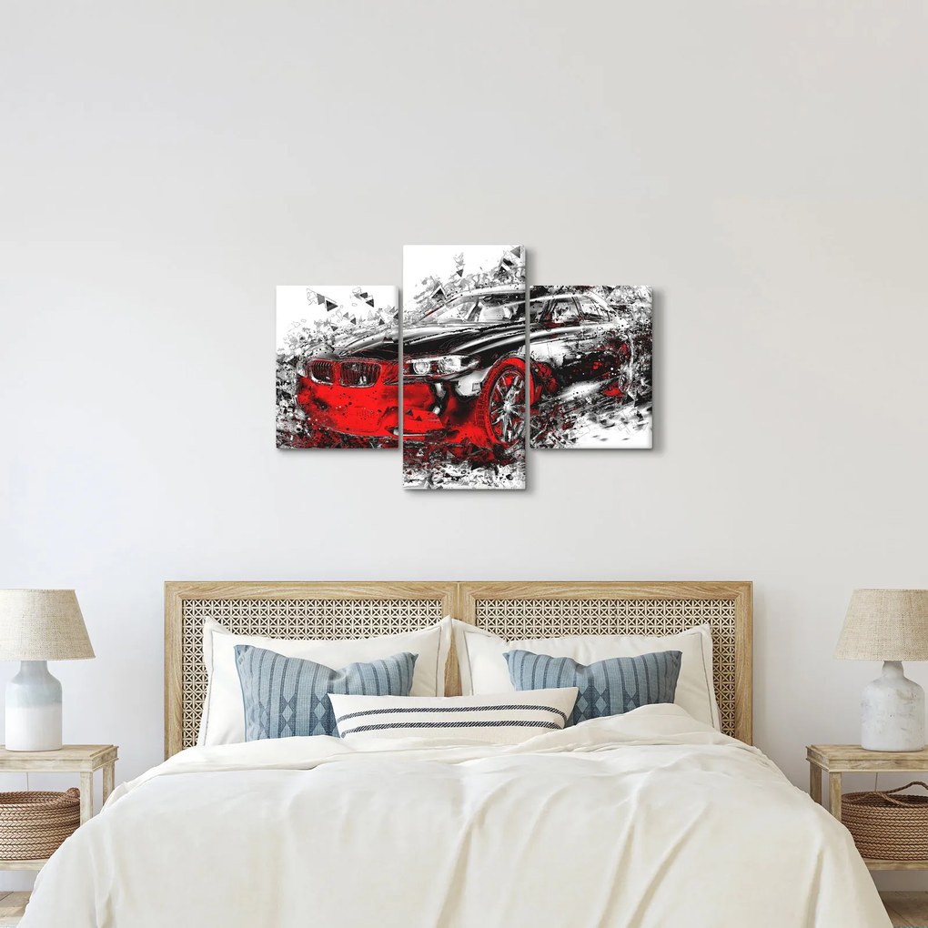 Tablou - Mașina pictată în acțiune (90x60 cm)