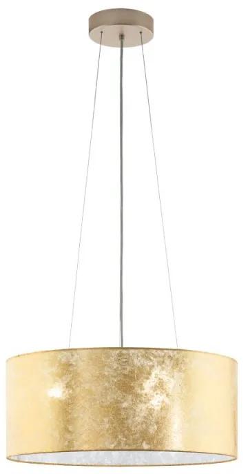 Lustra, pendul cu abajur textil auriu VISERBELLA, 53cm 97644 EL