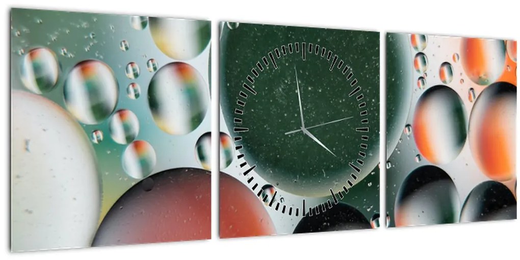 Tablou abstract - buline (cu ceas) (90x30 cm)