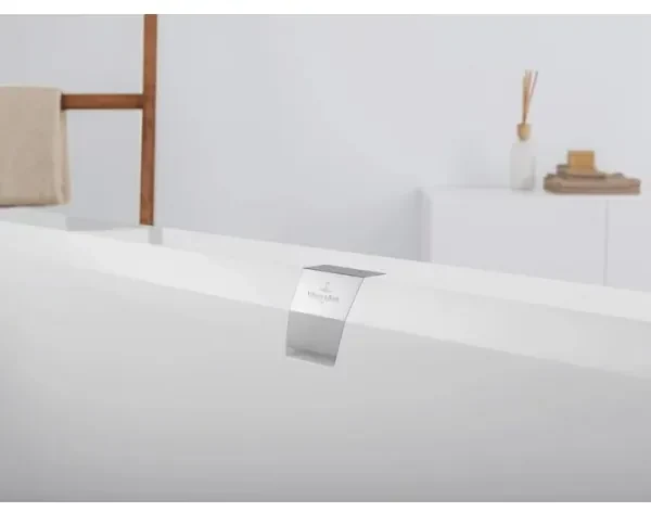 Cada dreptunghiulara, Villeroy&Boch Squaro Edge 12, compozit Quaryl, 160x75cm, Alb Alpin, UBQ160SQE2DV-01