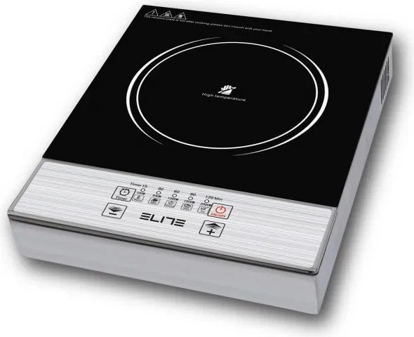 Plită cu infraroșu cu un singur ochi Elite EFP-1295TU, 2200 W, 20 cm, cronometru, sticlă ceramică, oțel inoxidabil