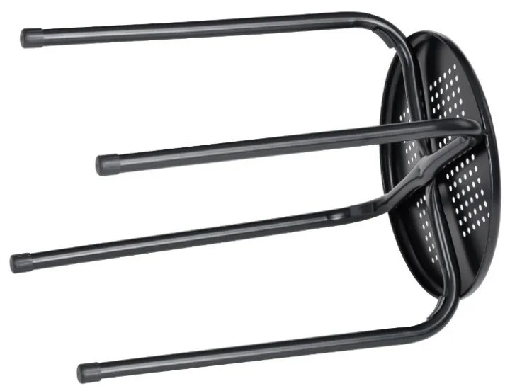 Taburet pentru living si bucatarie HouseXL™ Black Tobouret, Diametru 30 cm, Design ergonomic, Picioare metalice, Negru