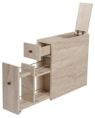 Dulap de baie MELODY, decor marmură bej