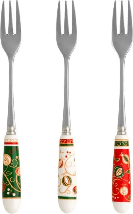 Set 6 furculițe desert cu motive de Crăciun Brandani Tempo di Festa