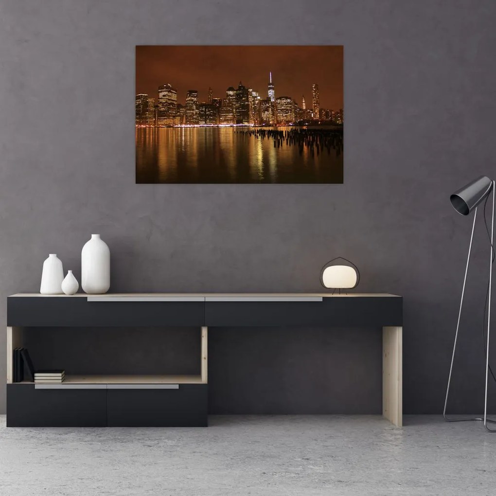 Tablou orașului nocturn (90x60 cm)