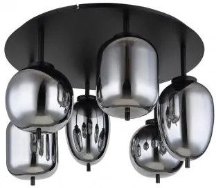 Plafoniera moderna 6 becuri E14 Blacky 15345-6D Globo