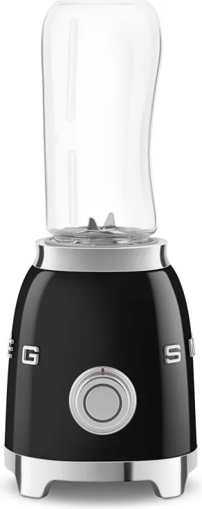 Blender Smeg PBF01BLEU, 300 W, 2 x 600 ml, 20 000–24 000 rpm, Baza antiderapanta, Fara BPA, Otel inoxidabil, Negru