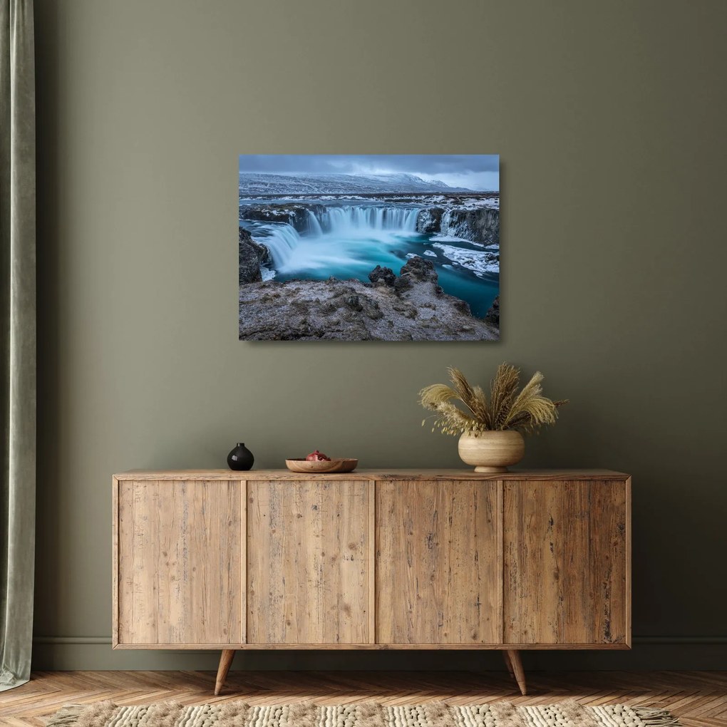Tablou pe sticlă - Priveliște la cascade (70x50 cm)