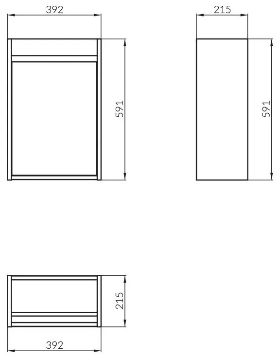 Mobilier suspendat, Cersanit, Crea, 40 cm, stejar