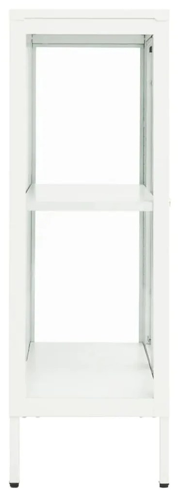 Servanta, alb, 75x35x105 cm, otel si sticla 1, Alb