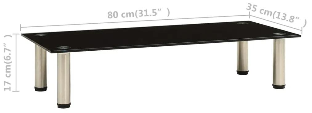Suport TV, negru, 80 x 35 x 17 cm, sticla securizata 1, Negru, 80 x 35 x 17 cm