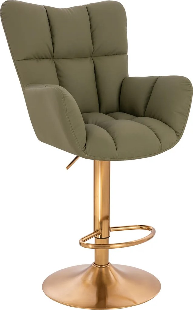 HR650W Scaun Khaki Piele Ecologica Premium Soft cu Bază Aurie