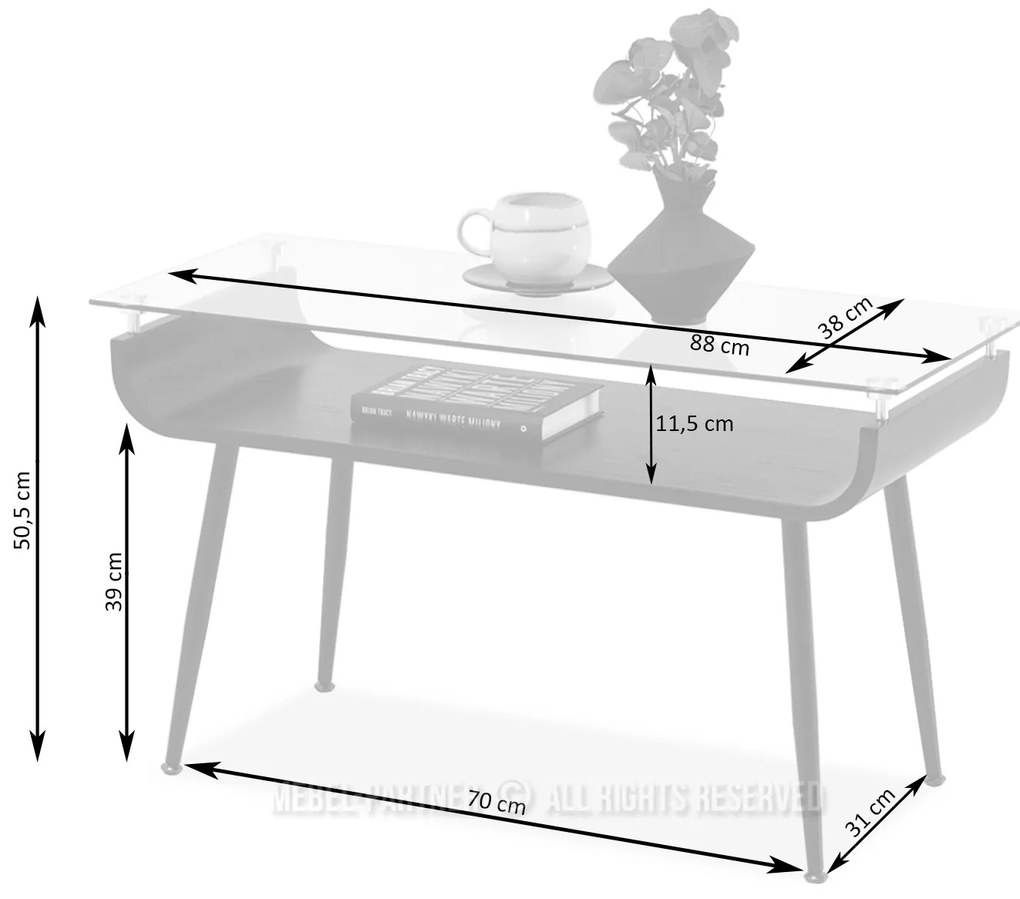 Măsuță de cafea Largus (stejar + gri). 1111644