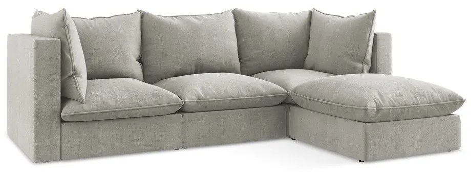 Colțar gri deschis (cu colț pe partea dreaptă/cu șezlong) Manao – Makamii