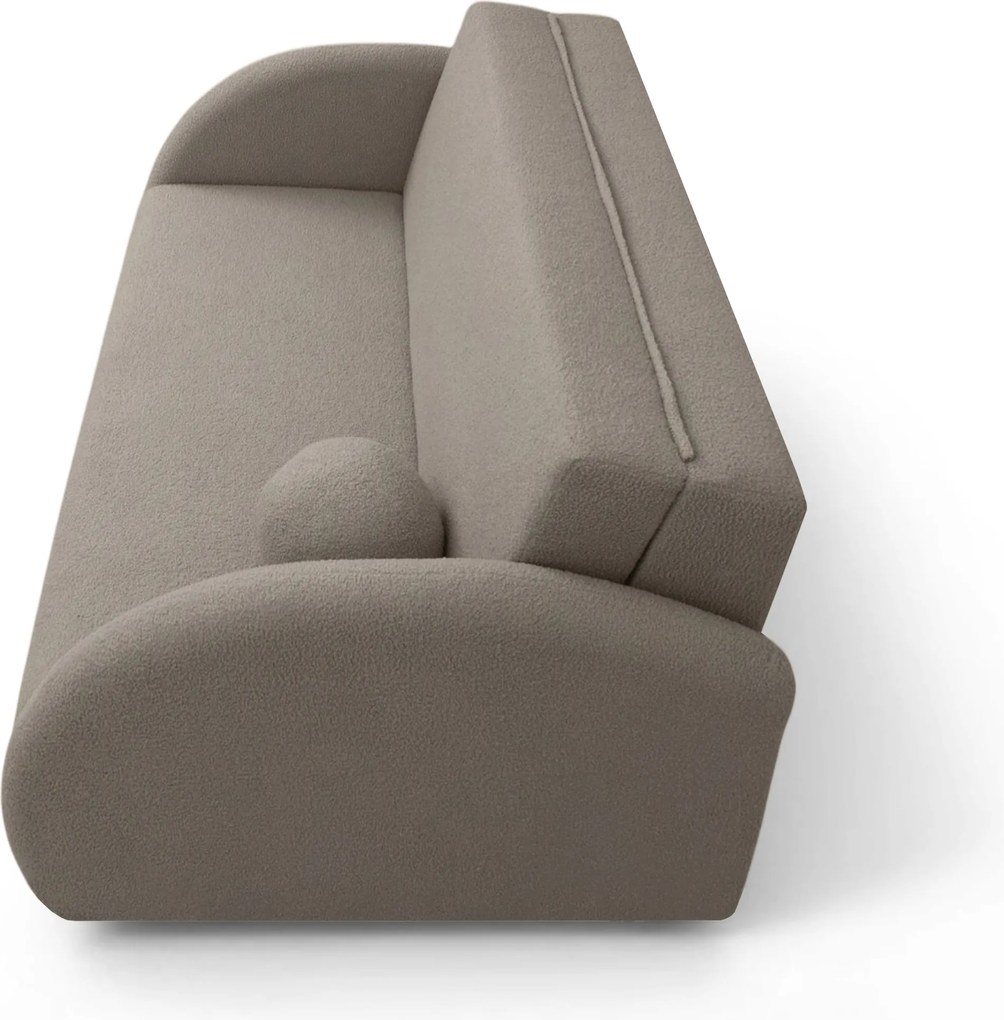 Canapea extensibilă Nubi 3 locuri 140 cm cu ladă de depozitare - bej boucle Quelle 16