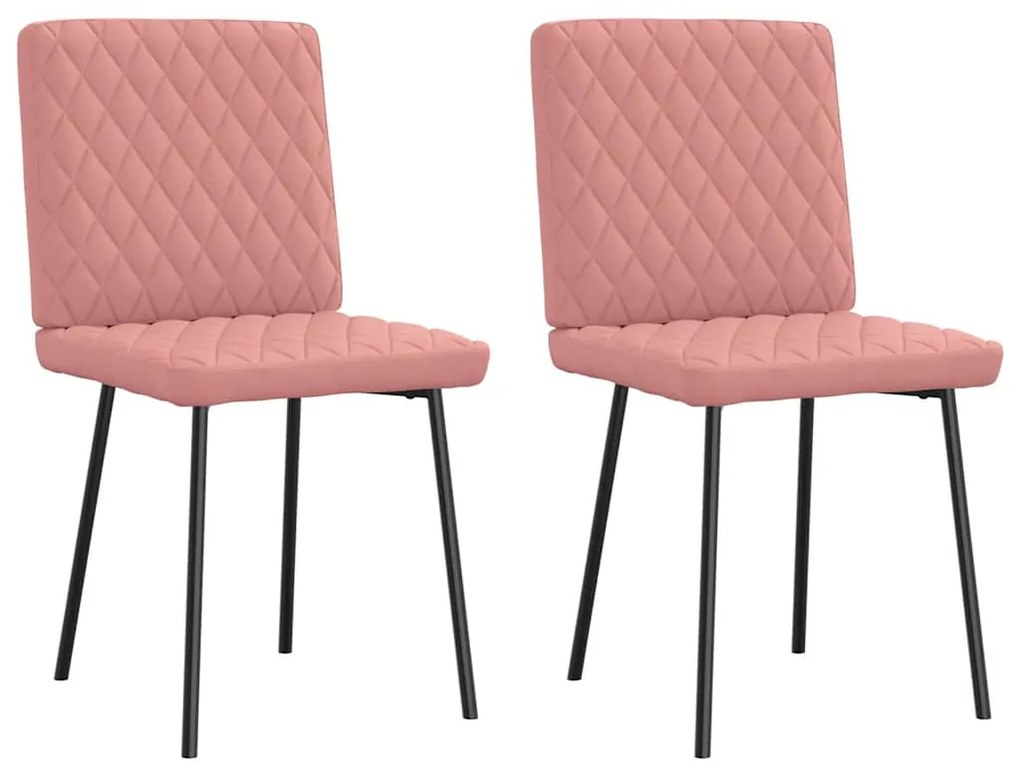 vidaXL Scaune de sufragerie 2 buc piele artificială roz