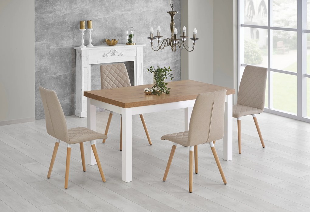 Masă de sufragerie Tango (stejar lancelot + alb). 1038763