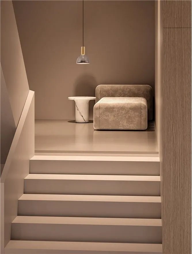 Pendul LED modern, Metal, Sticla, Fumuriu, Voi