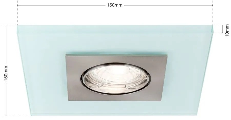 Spot incastrabil tavan directionabil cu sticla decorativa CLASA crom satin/alb