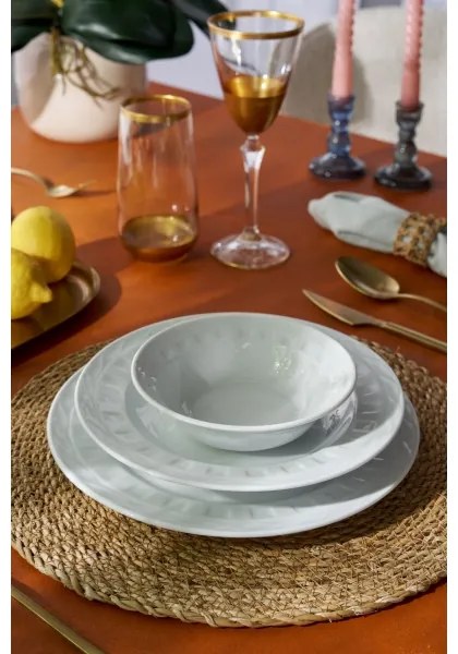 Set de masă 18 piese alb/porțelan