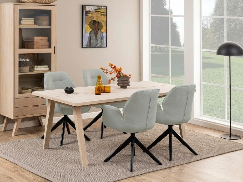 Set de mese Oakland 72875x95x200cm, Numărul de locuri: 4, Unghiular, Lemn: Cauciuc, Stejar