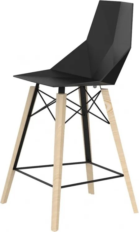 Set 4 scaune de bar de interior design modern premium FAZ CHAIR counter lemn 54303