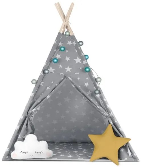 Cort pentru copii TeePee cu perne Grey Sky