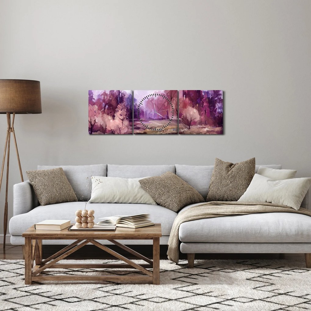 Tablou - Peisaj de toamnă - pictură (cu ceas) (90x30 cm)