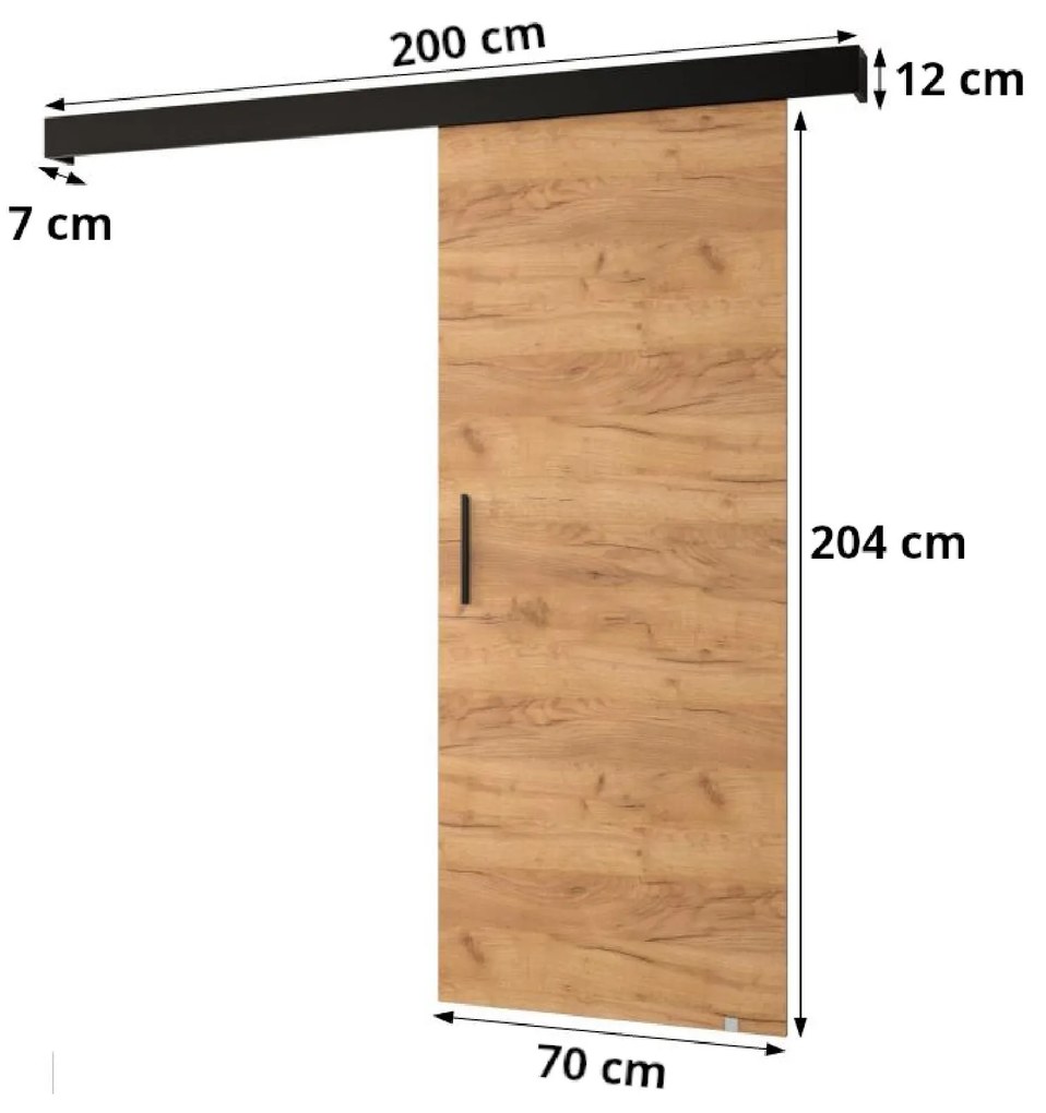 Uși culisante 70 cm Slavdro 4 (craft auriu + negru mat). 1108751