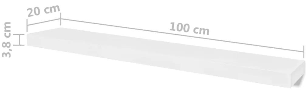 Rafturi de perete, 4 buc., alb, 100 cm 4, Alb, 100 cm