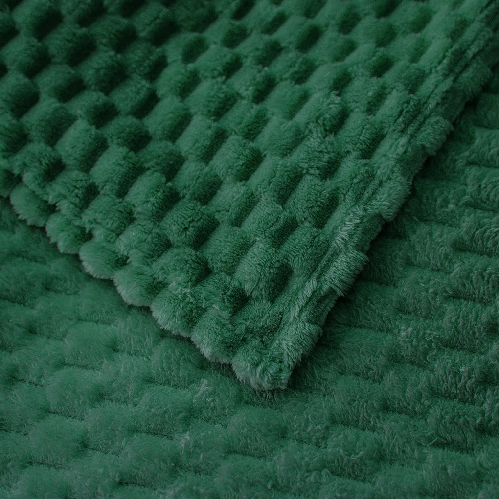 Patura microplus verde inchis CUBE 160x200 cm