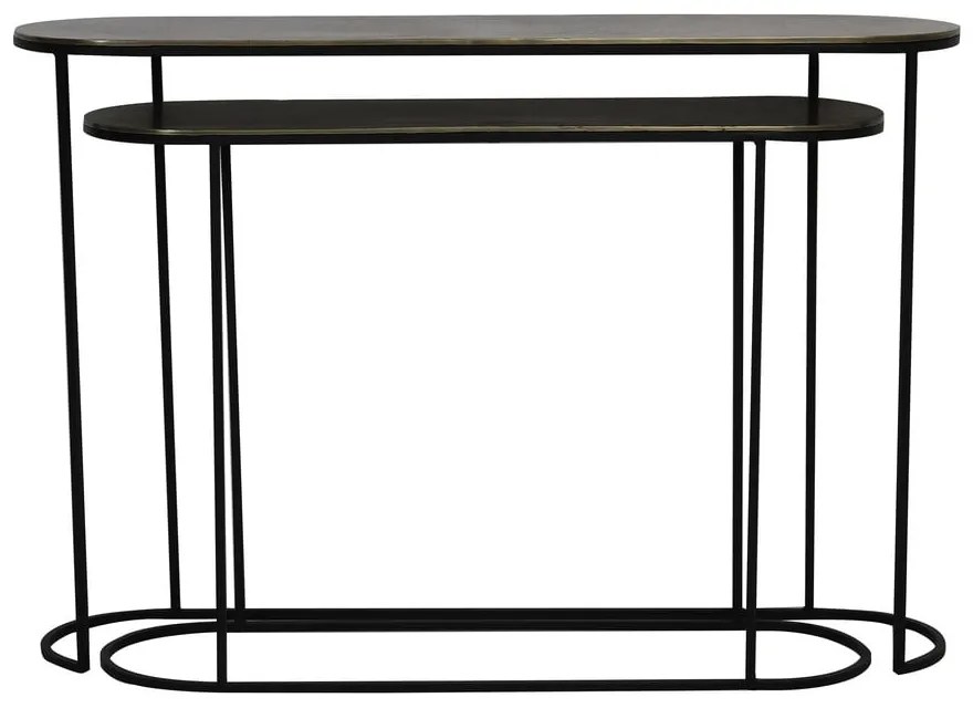 Mese consolă în culoarea bronz 2 buc. din metal 28x118 cm Bocov – Light &amp; Living