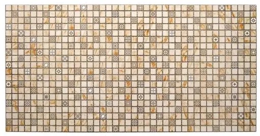 Panou decorativ, PVC, model mozaic, nuante portocaliu murdar, 96x48.5cm