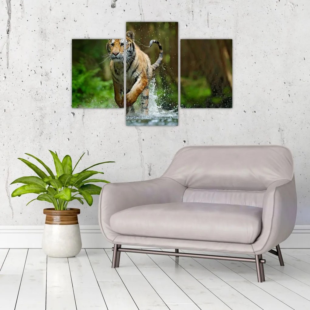 Tablou cu trigrul fugind (90x60 cm)